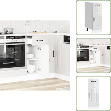 Armadio in legno - vidaXL Base da Cucina Kalmar Bianco Lucido in Legno Multistrato - Armadio con porta