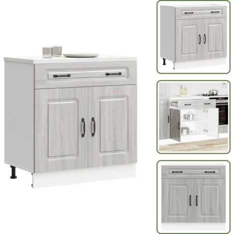 Armadio in legno - vidaXL Base da Cucina Kalmar Grigio Sonoma in Legno Multistrato - Armadio con porte