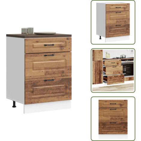 Armadio in legno - vidaXL Base da Cucina Kalmar Legno Vecchio in Legno Multistrato - Armadio in truciolato