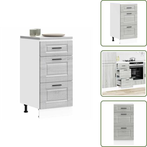 Armadio in legno - vidaXL Base da Cucina Porto Grigio Sonoma in Legno Multistrato - Armadio in tecnico