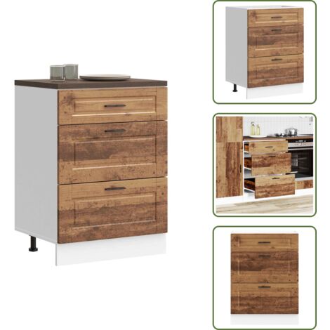 Armadio in legno - vidaXL Base da Cucina Porto Legno Antico in Legno Multistrato - Cucina moderna