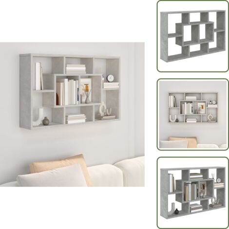 Armadio in legno - vidaXL Mensola a Muro Grigio Cemento 85x16x52,5cm in Legno Multistrato - Scaffale in legno