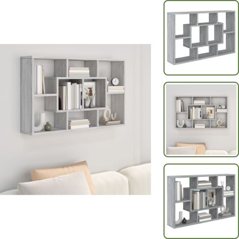 Armadio in legno - vidaXL Mensola a Muro Grigio Sonoma 85x16x52,5 cm in Legno Multistrato - Scaffale in legno