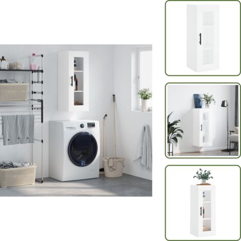 Armadio in legno - vidaXL Mobile a Parete Bianco 34,5x34x90 cm - Armadio in legno multistrato