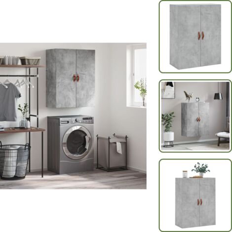 Armadio in legno - vidaXL Mobile a Parete Grigio Cemento 69,5x34x90 cm -