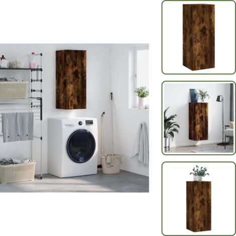 Armadio in legno - vidaXL Mobile a Parete Rovere Fumo 34,5x34x90 cm - Armadio in legno multistrato