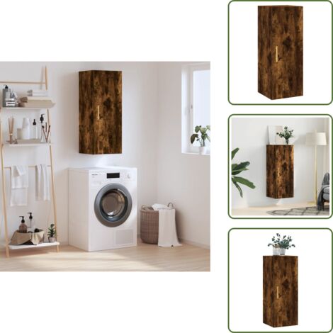 Armadio in legno - vidaXL Mobile a Parete Rovere Fumo 34,5x34x90 cm - Armadio in legno multistrato
