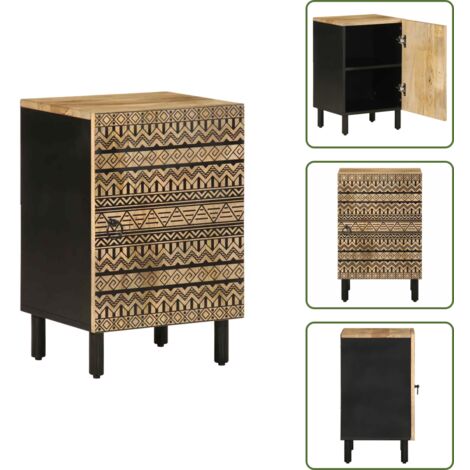 Armadio in legno - vidaXL Mobile da Bagno 38x33,5x58 cm in Legno Massello di Mango - Armadio retro