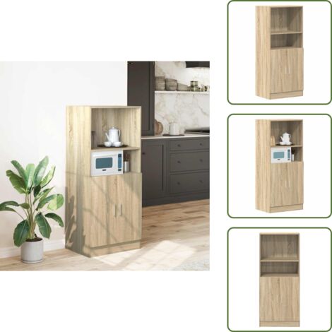 Armadio in legno - vidaXL Mobile da Cucina Rovere Sonoma 57x41,5x131,5 cm in Truciolato - Armadio da cucina con ante