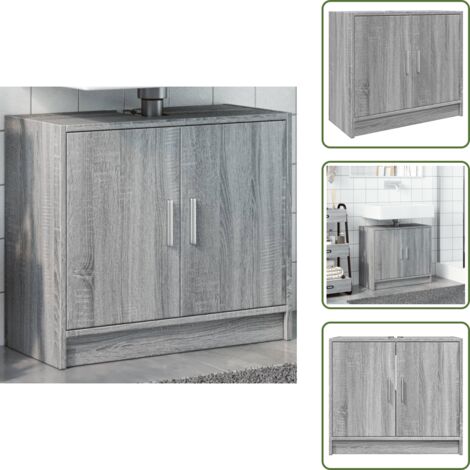 Armadio in legno - vidaXL Mobile Lavabo Grigio Sonoma 63x29x55 cm in Legno Multistrato - Armadio in legno multistrato