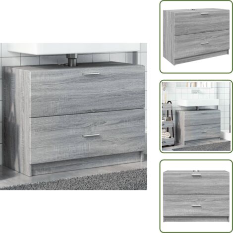Armadio in legno - vidaXL Mobile Lavabo Grigio Sonoma 78x37x59 cm in Truciolare - Armadio in truciolato