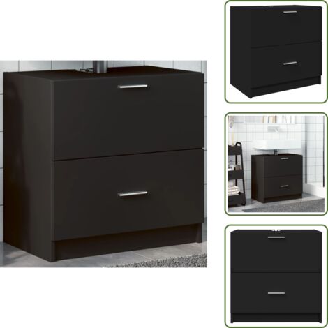 Armadio in legno - vidaXL Mobile Lavabo Nero 59x37x59 cm in Truciolare - Armadio in truciolare