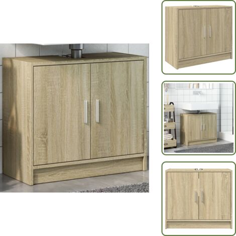 Armadio in legno - vidaXL Mobile Lavabo Rovere Sonoma 63x29x55 cm Legno Multistrato - Armadio in legno multistrato