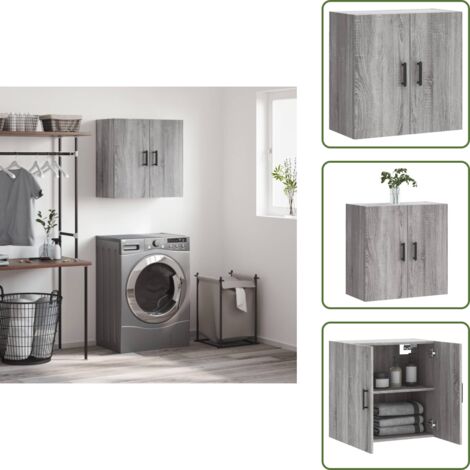 Armadio in legno - vidaXL Mobile Pensile Grigio Sonoma 60x31x60 cm in Legno Multistrato - Armadio in legno multistrato