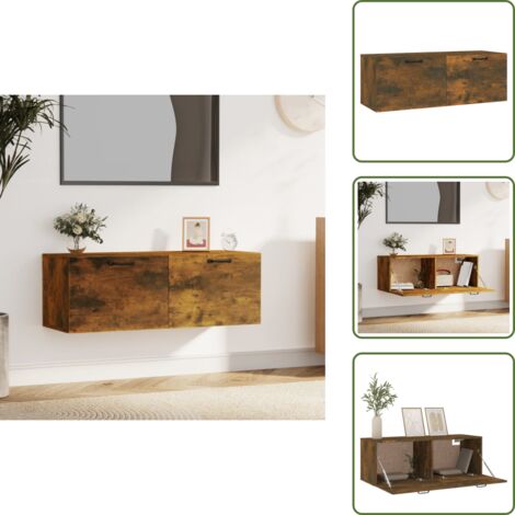 Armadio in legno - vidaXL Mobile Pensile Rovere Fumo 100x36,5x35 cm Legno Multistrato - Armadio multistrato