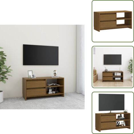 Armadio in legno - vidaXL Mobile Porta TV Marrone Ambra 80x31x39 cm in Legno di Pino -