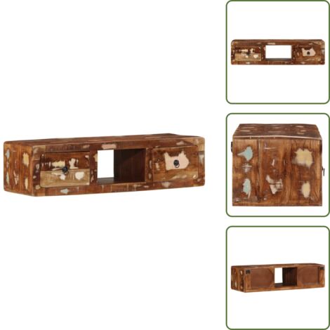 Armadio in legno - vidaXL Mobile TV a Parete 100x32x25 cm in Legno Massello di Recupero - Armadio in legno di recupero