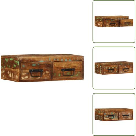 Armadio in legno - vidaXL Mobile TV a Parete 60x30x19 cm in Legno Massello di Recupero - Armadio in legno di recupero