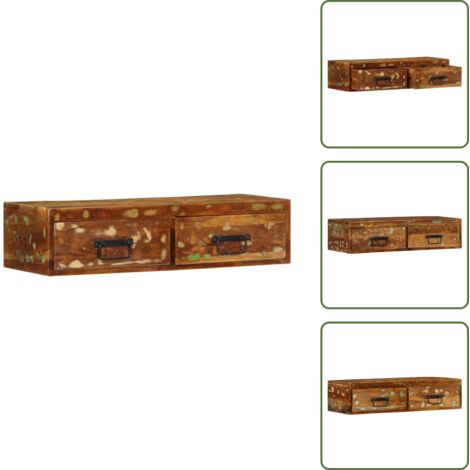 Armadio in legno - vidaXL Mobile TV a Parete 80x30x19 cm in Legno Massello di Recupero - Armadio in legno di recupero