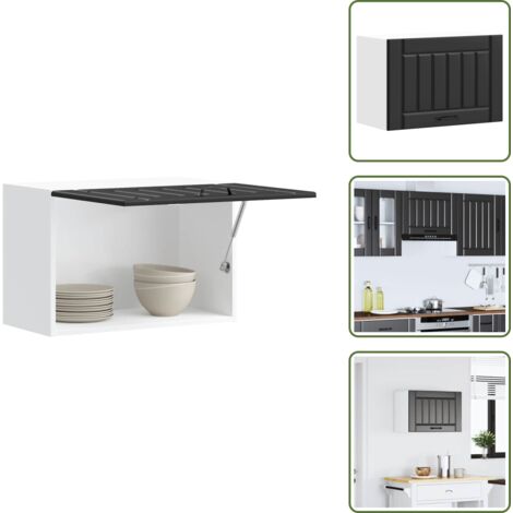 Armadio in legno - vidaXL Pensile da Cucina Lucca Nero in Legno Multistrato - Armadio in truciolato