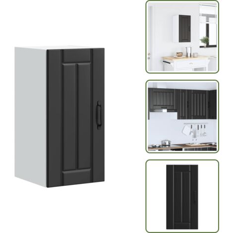 Armadio in legno - vidaXL Pensile da Cucina Lucca Nero in Legno Multistrato - Armadio in truciolato