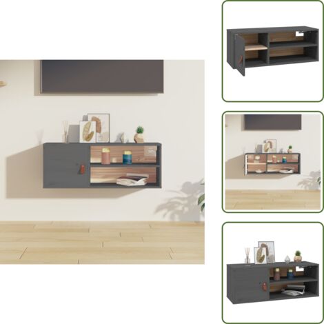 Armadio in legno - vidaXL Pensile Grigio 80x30x30 cm in Legno Massello di Pino - Armadio grigio