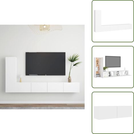 Armadio in legno - vidaXL Set Mobili Porta TV 3 pz Bianco in Legno Multistrato -