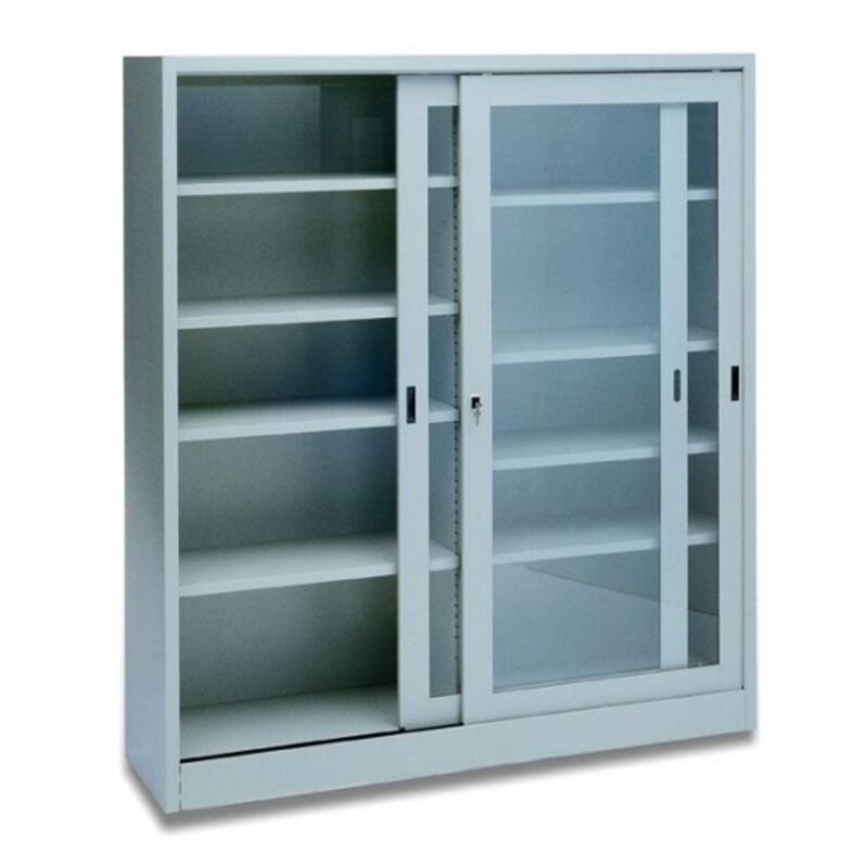 Armadio in Metallo con Ante Scorrevoli a Vetro temperato Dim. 180x45x200h