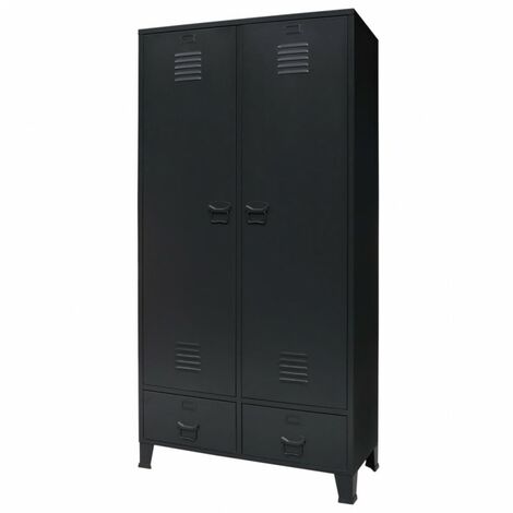 Armadio in Metallo Stile Industriale Ufficio 67x35x107cm Colori Diversi