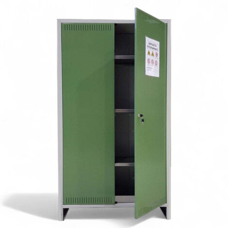 Armadio in metallo per deposito fitofarmaci a due ante 100x40xH179,5 cm