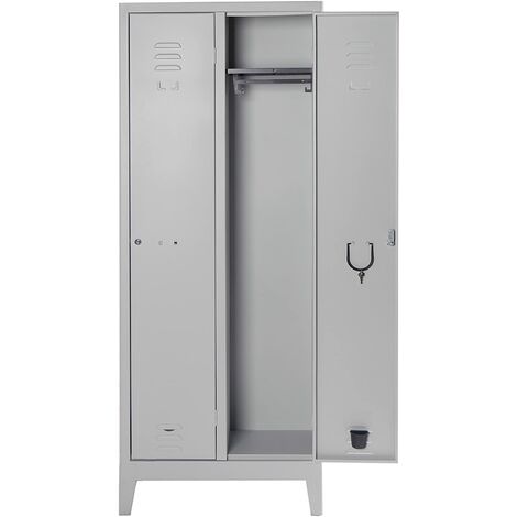 Armadio in metallo spogliatoio 69x33x180 cm a 2 porte