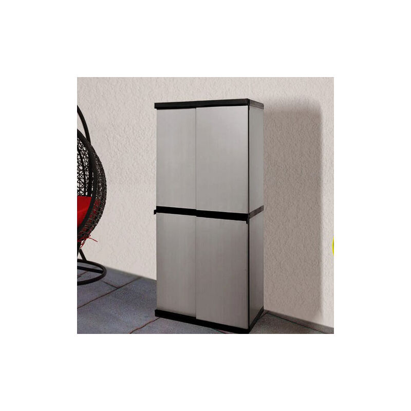 Lgvshopping Mobile Armadio In Plastica Alto 4 Piani E Due Ante Scor...