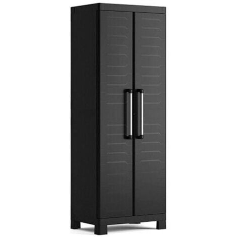 Armadio in Resina 4 Ripiani 65x45x182 cm Keter Detroit Portascope Nero