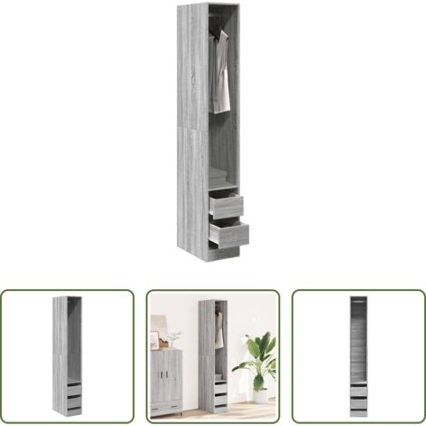 Armadio in truciolato -  Armadio Grigio Sonoma 30x50x200 cm in Legno Multistrato