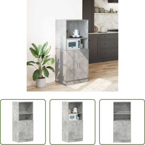 Armadio in truciolato -  Mobile da Cucina Grigio Cemento 57x41,5x131,5 cm in Truciolato
