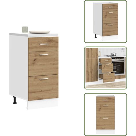 Armadio in truciolato - vidaXL Armadio Inferiore “Lyon” Rovere Artigianale 40x46x81,5 cm - Armadio rovere artigianale