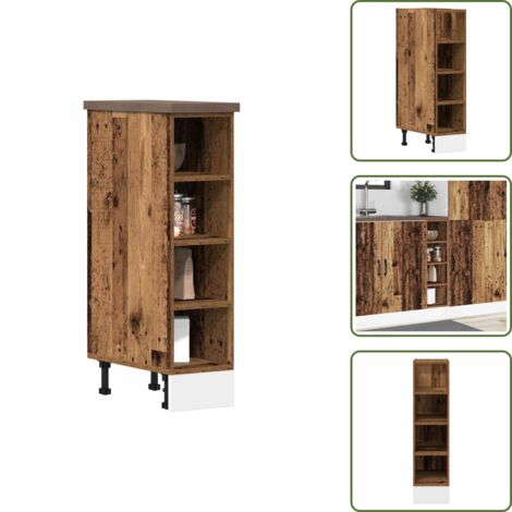 Armadio in truciolato - vidaXL Armadio Inferiore “Riga” Legno Vecchio 20x44,5x81,5 cm - Armadio in legno antico