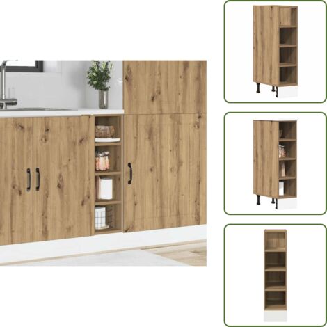 Armadio in truciolato - vidaXL Armadio Inferiore “Riga” Rovere Artigianale 20x44,5x81,5 cm - Armadio in legno