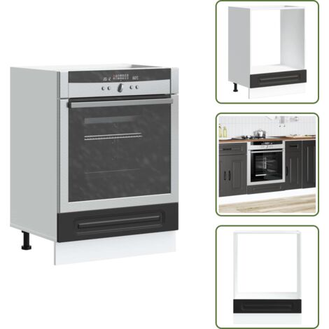 Armadio in truciolato - vidaXL Armadio per Forno Kalmar Nero in Legno Multistrato - Armadio per forno nero