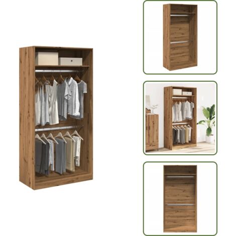 Armadio in truciolato - vidaXL Armadio Rovere Artigianale 100x50x200 cm in Legno Multistrato - Armadio artigianale
