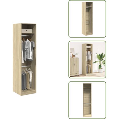 Armadio in truciolato - vidaXL Armadio Rovere Sonoma 50x50x200 cm in Legno Multistrato - Armadio rovere sonoma
