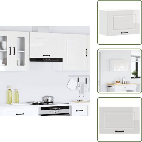 Armadio in truciolato - vidaXL Base da Cucina Kalmar Bianco Lucido in Legno Multistrato - Armadio in legno