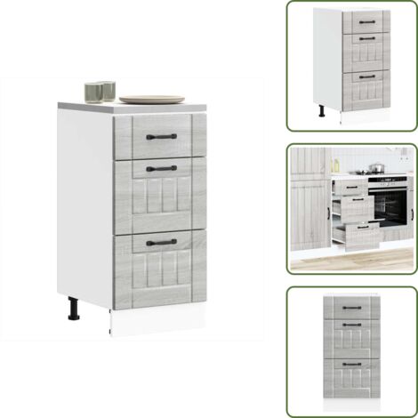 Armadio in truciolato - vidaXL Base da Cucina Lucca Grigio Sonoma in Legno Multistrato - Armadio grigio sonoma