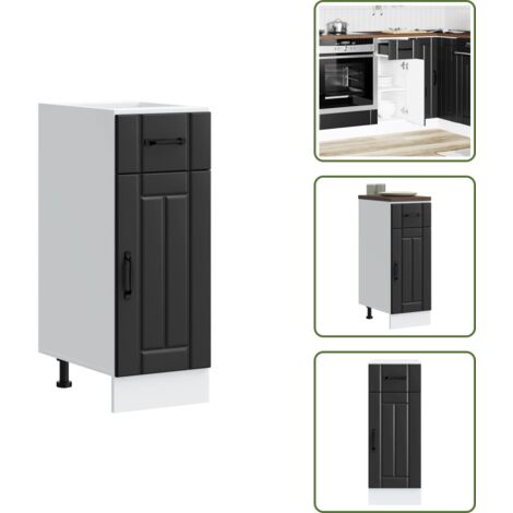 Armadio in truciolato - vidaXL Base da Cucina Lucca Nero in Legno Multistrato - Armadio con porte