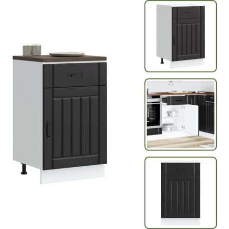 Armadio in truciolato - vidaXL Base da Cucina Lucca Nero in Legno Multistrato - Armadio con porte
