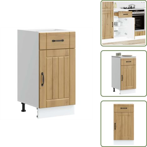 Armadio in truciolato - vidaXL Base da Cucina Lucca Rovere Artigianale in Legno Multistrato - Armadio con porte