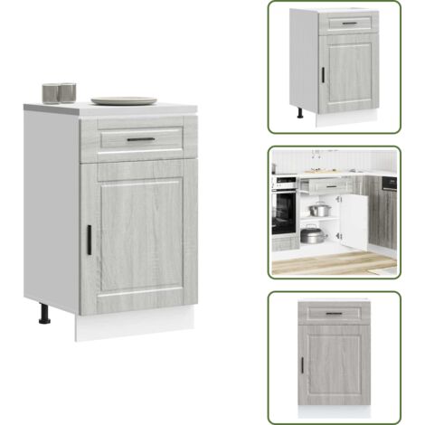 Armadio in truciolato - vidaXL Base da Cucina Porto Grigio Sonoma in Legno Multistrato - Armadio grigio sonoma