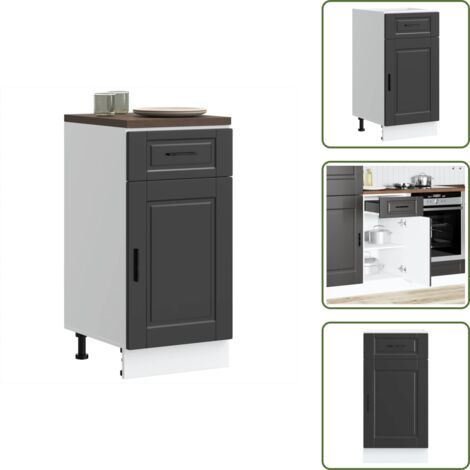 Armadio in truciolato - vidaXL Base da Cucina Porto Nero in Legno Multistrato - Armadio nero