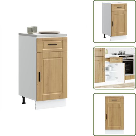 Armadio in truciolato - vidaXL Base da Cucina Porto Rovere Artigianale Legno Multistrato - Armadio con porte