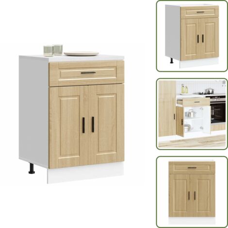 Armadio in truciolato - vidaXL Base da Cucina Porto Rovere Sonoma in Legno Multistrato - Armadio con porte